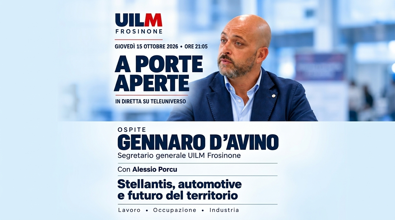 Gennaro D’Avino a “A Porte Aperte” su Teleuniverso: il futuro di Stellantis e dell’automotive nel territorio