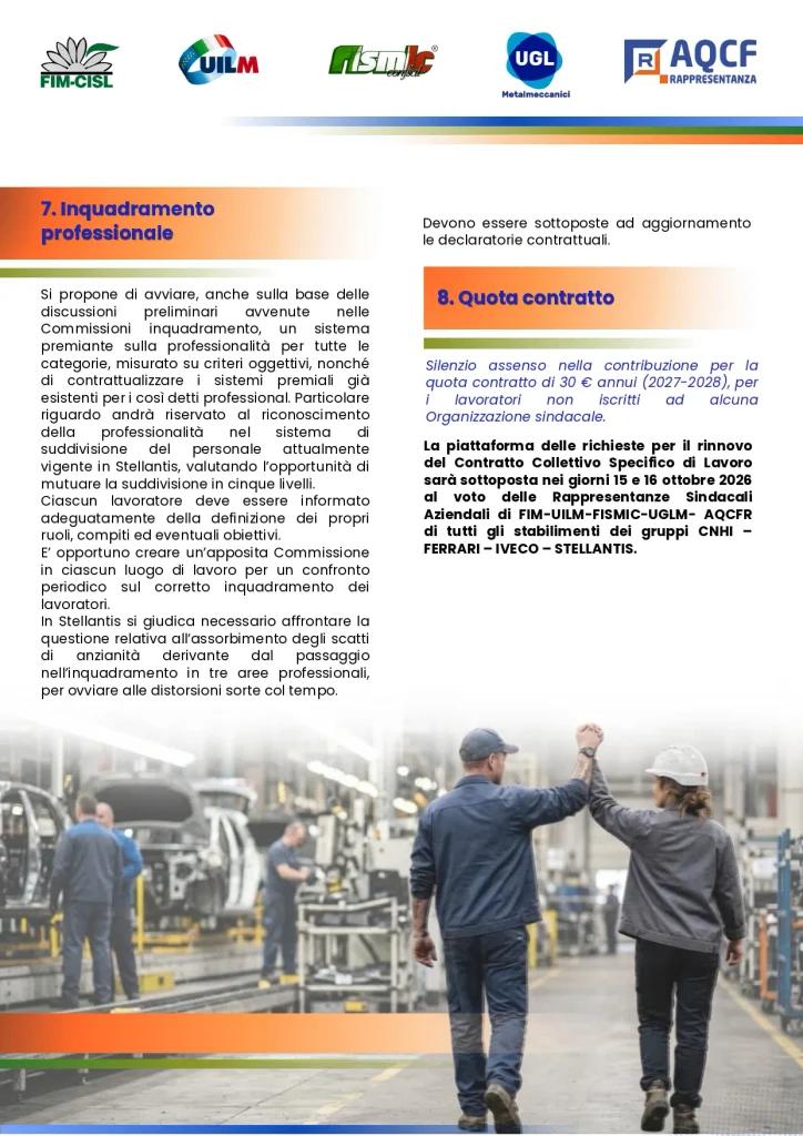 Piattaforma del rinnovo del CCSL